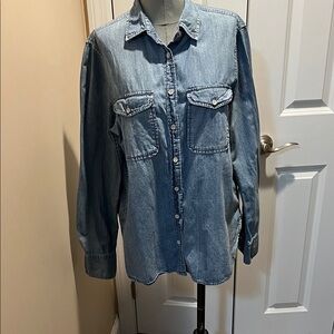 J. Crew Womens Blue Denim Button Down Shirt